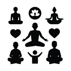 silhouette of a man and woman yoga