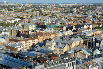 Bird eye view of Riga is the capital and the largest city of Latvia. With 641,007 inhabitants (July 2015), Riga is the largest city of the Baltic states 