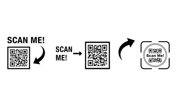 Modern QR code scanning process with design integration for digital technology solutions.