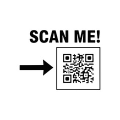 Modern digital QR code with 'SCAN ME!' text, essential for business marketing and information access.