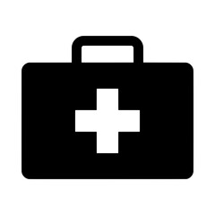Obraz premium First Aid Kit Medical Icon Flat Vector on White Background