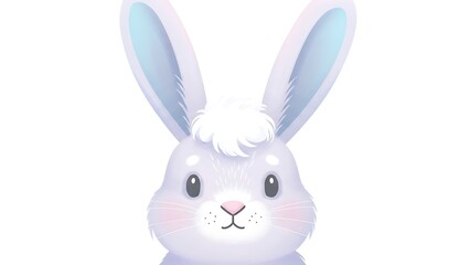 Obraz premium A white rabbit with long ears and a cute face