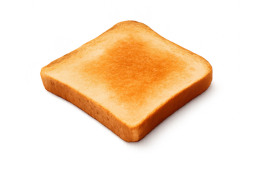 Golden Toast Slice on transparent background; Fresh Baked Breakfast Item