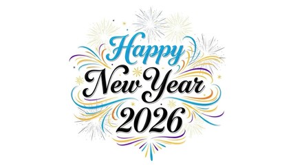 Obraz premium Happy new year's 2026 celebration wishes and fireworks for the new year
