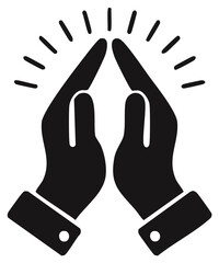 Obraz premium High five or praying hands glyph icon for celebration teamwork gratitude and praise