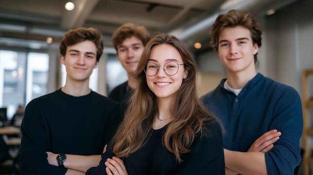 A fintech startup team designing a transparent emission-tracking platform that converts carbon output into financial impact scores, enabling companies to visualize climate risk alongside - Powered by Adobe