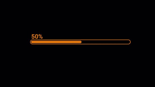 abstract loading bar animation transparent background, Loading bar and percentage Futuristic progress loading bar 0-100 percent in 4k