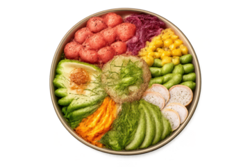 Exquisite Salad Bowl Presentation with transparent background design.