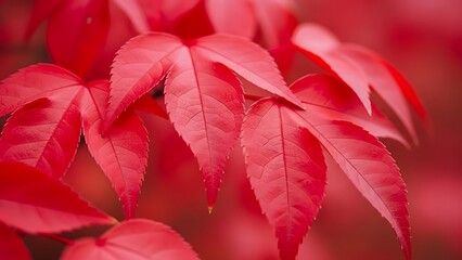 Red Maple Leaves Autumn Fall Nature Background