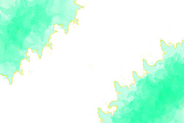 Fototapeta premium Abstract Green Watercolor Border Texture on Transparent Background