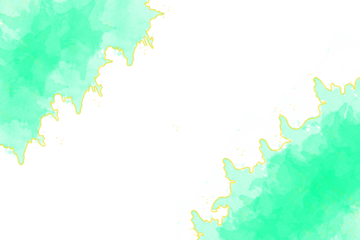 Abstract Green Watercolor Border Texture on Transparent Background