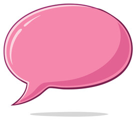 Fototapeta premium Pink cartoon speech bubble with a shadow