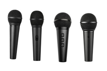 Minimalist audio icon set with microphone, headphones, and sound wave symbols. Vector line art for podcast, music recording, broadcast, and communication app interface design