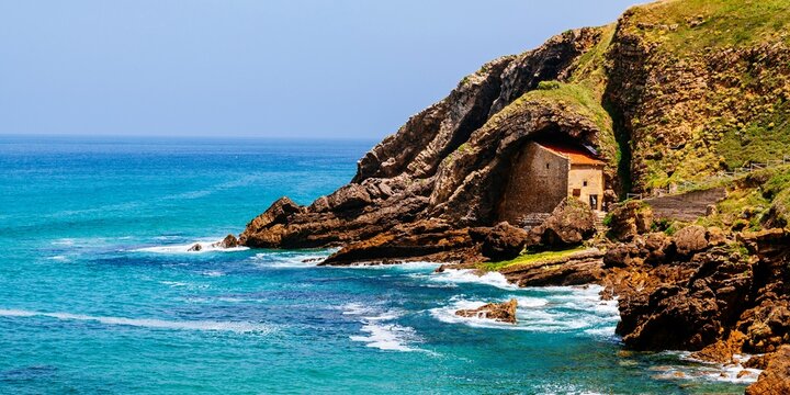 The hermitage of Santa Justa, located on Santa Justa beach .