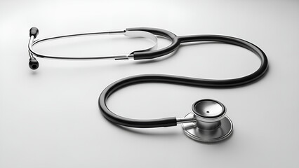 Medical tool placed on a flat surface used for listening to heartbeats and breathing during patient checkups in clinics or hospitals