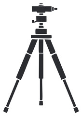 Professional surveying instrument on tripod used for accurate land measurement and construction engineering projects