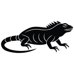 Fototapeta premium Generative Design Exotic Iguana Silhouette Tropical Lizard Wildlife Graphic