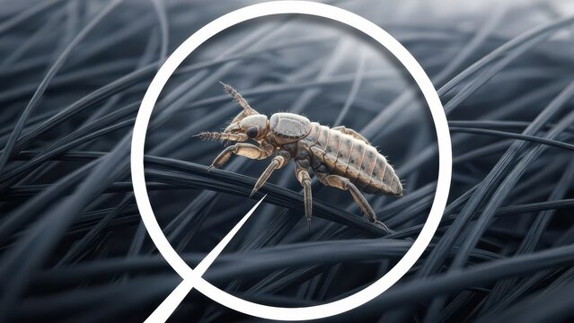 Bed bug infestation illustration with magnifying glass