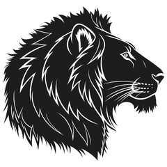 Obraz premium Generative Design Majestic Lion Head Silhouette King Power Graphic