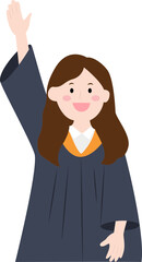 졸업하는 여학생