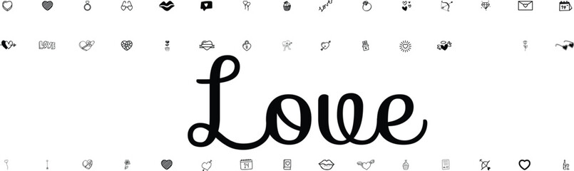 Valentine Day Love Icons Set Collection