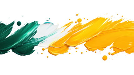 Colorful dynamic brush strokes on transparent background