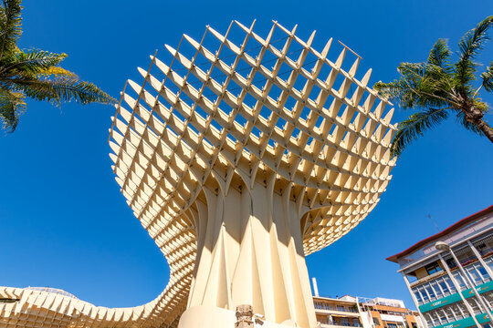 Setas de Sevilla (Mushrooms of Seville) or Metropol Parasol wood structure in Seville old quarter, Spain