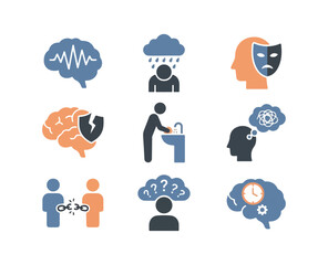 Mental health concepts illustration brain emotions psychology problem solving