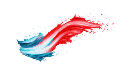 Vibrant Brush Strokes Painting on Transparent Background