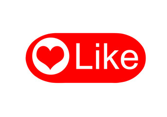 Red like button icon with white heart symbol. Modern, clean and minimal social media reaction icon suitable for apps, websites, UI design, and digital marketing.