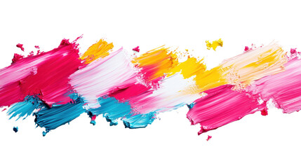 Colorful Abstract Brush Strokes on Transparent Background