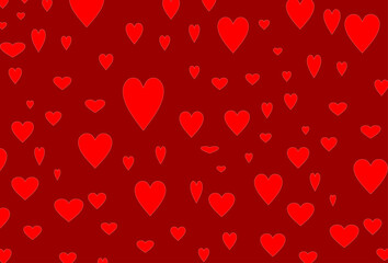 Seamless Red Heart Pattern Background for Valentine Romance