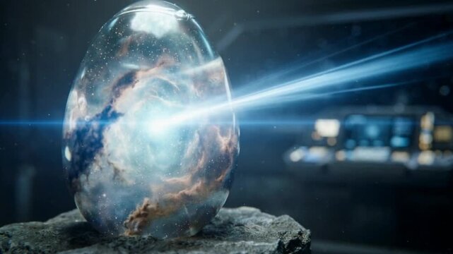 Cosmic egg unveiling its interior