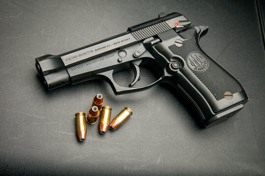 Beretta 84F, 380 caliber semi-automatic handgun with 90 grain Hornady XTP hollow point ammunition.