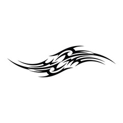 Stunning black tribal wave tattoo design on white background