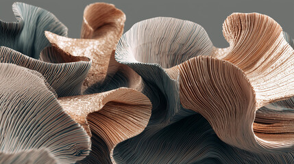 Abstract 3D Forms with Material Textures