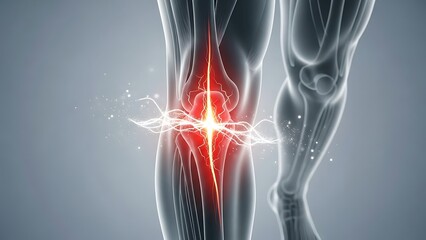 Knee Injury Pain Inflammation Medical Illustration.
