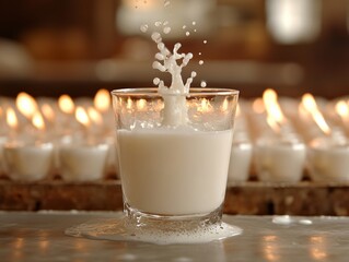 Selective focus. Milk pasteurization process in a modern processing plant