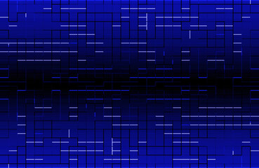 インターネット、パソコン、コンピューター、ウェブ等やテクノロジーをイメージし線で区切り通信やデータの動きや流れも意識しグラデーション効果も付けて青を中心に黒や白でペイントしデザインしたテクスチャ、背景、壁紙
