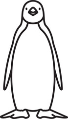 Penguin Silhouette Icon Vector Antarctic Bird Wildlife Seabird Polar Animal Nature Logo Symbol Sign Illustration