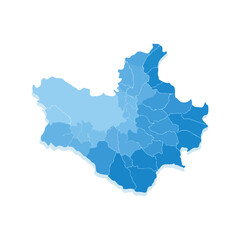 Obraz premium Abstract Blue Map of Region with Shadow and Gradients