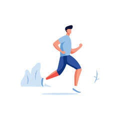 Obraz premium Athlete Running in Minimalist Style with Smoke Trail
