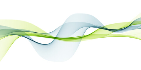 This abstract green wave background features a flowing vector design with curved lines and light swirls, creating an artistic smoke-like pattern perfect for a modern business or technology wallpaper © SFahad