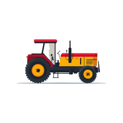 Obraz premium Flat Vector Tractor Illustration for Agriculture, Farming, and Design