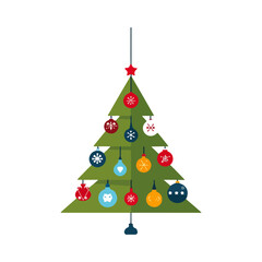 Minimalist Christmas Tree with Ornaments, Holiday Decor