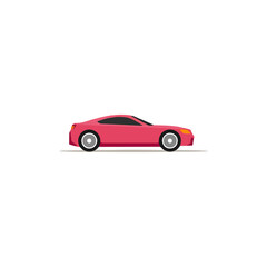 Obraz premium Minimalist Pink Sports Car Design on White Background