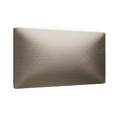 Brushed metal plate with a brushed finish isolated on transparent background