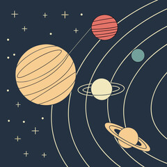 Illustrated planetary system © Bf