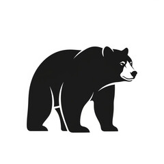 Obraz premium Black bear silhouette standing on looking right