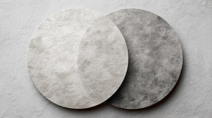 two overlapping circles white and gray